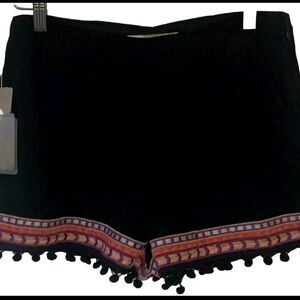 Black Women's Shorts with Colorful Trim